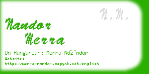 nandor merra business card